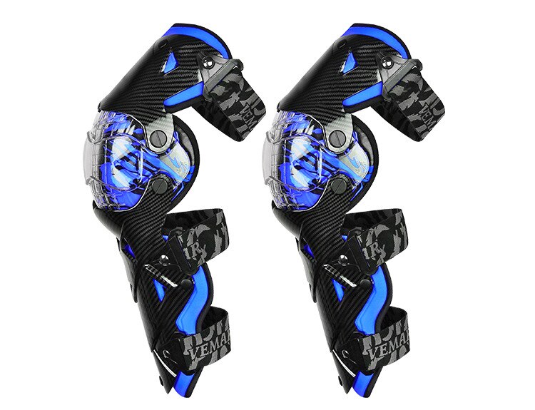 Protège-genoux de moto | protection du tibia, genouillères de Motocross MX protège-genoux, doublure amovible: Blue