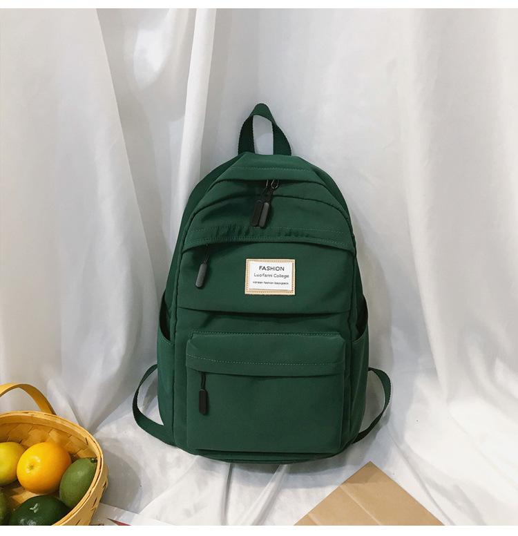 Neue Casual Einfarbig Nylon Frauen Rucksack Student Schule Tasche Teenager Mädchen Schulter Taschen Mochilas Rucksäcke Rucksack: Green