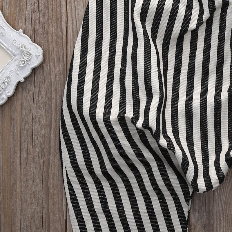 0-4T Chiffon Newborn Baby Boys Bib Pants Toddler straps Striped Long Pants Romper Summer Overalls Harem pants