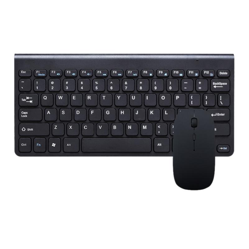 Ergonomische Draadloze Toetsenbord Kleine Stijlvolle Muis Set Mini Toetsenbord Voor Games Kantoor Entertainment Desktop Laptop Tablet Levert: Black