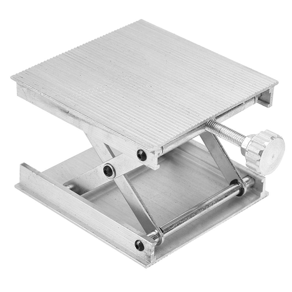 Router Lift Table Adjustable Aluminum Lab Lifting Plate Stand Platform Workbench Woodworking Laboratory Carpentry Tools: 03 Silver