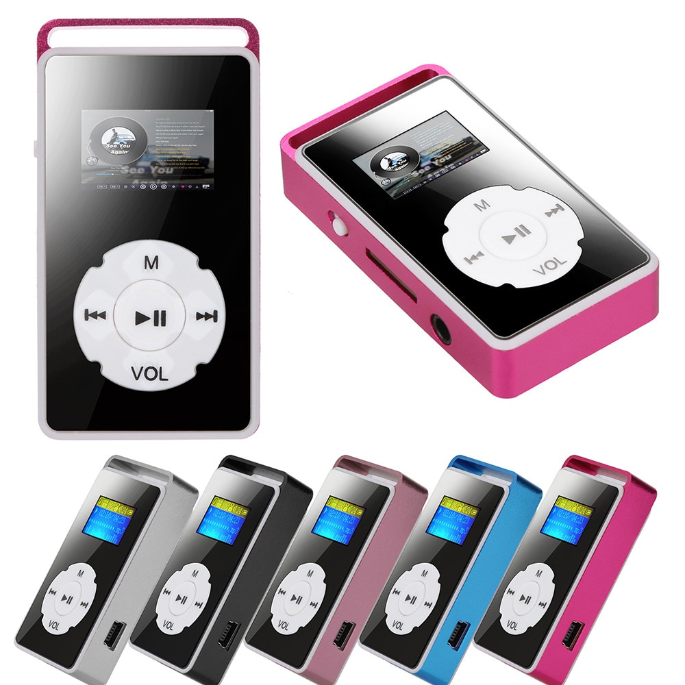 Mp3 speler 16GB 32GB muziek USB Digitale MP3 Speler Lcd-scherm Ondersteuning Micro SD TF Card Spiegel muziek Media Zwart