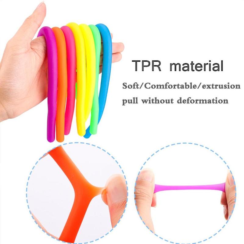 I bambini di Età TPR Corda del Giocattolo di Decompressione Luminoso Noodle Stretch String Anti Stress Stringa Agitarsi Autismo Sfogo Elastico In Giocattoli