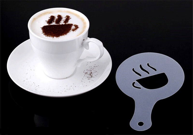 Kaffe mælk kage cupcake stencil skabelon form 16 stk forskellige køkken drikke værktøjer