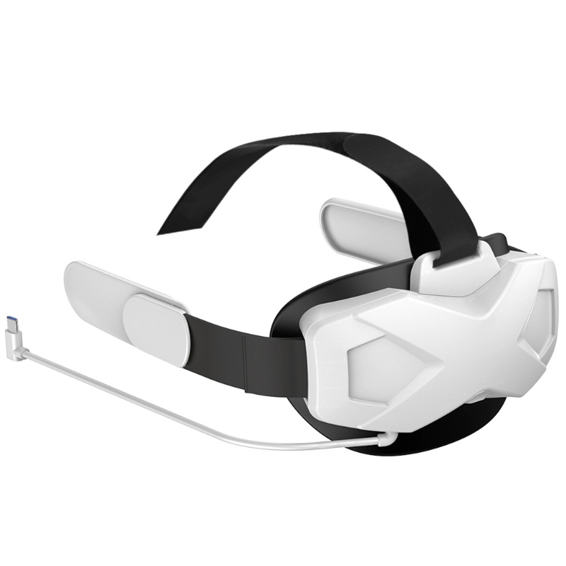 Rechargeable Headset Head Strap Enhanced Support Reduce Pressure in VR Gaming Comfortable to Wear Discover Worlds