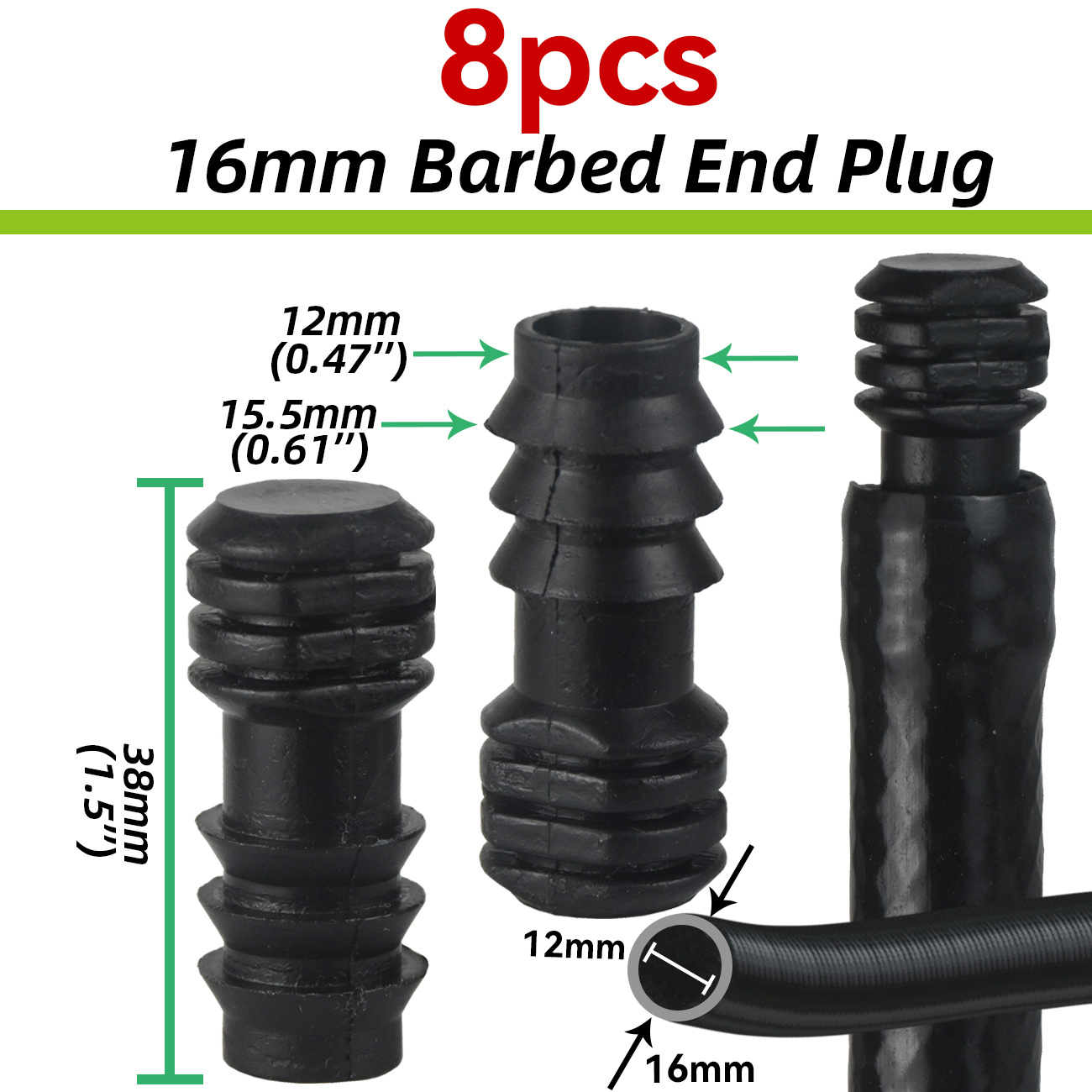Barb Adapter Tee Elbow 16mm 20mm 25mm PE Hose To 1/2" 3/4" Male Female Thread Connector Garden Drip Irrigation Watering System: Clear