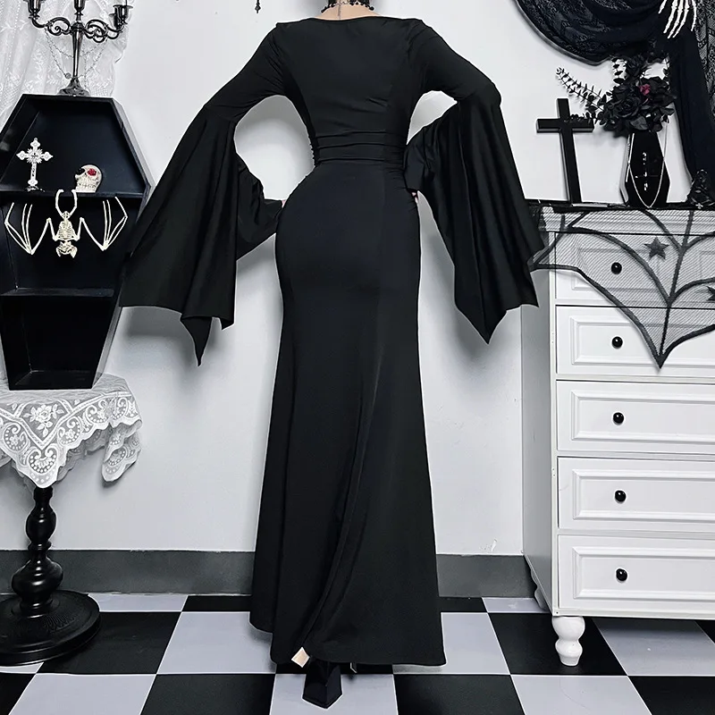 Robe d'Halloween Gothique à Manches Sulfpour Femme Taille Haute Esttique des An Nadula 90 Sexy Slim ix Club Nouvelle Collection 2