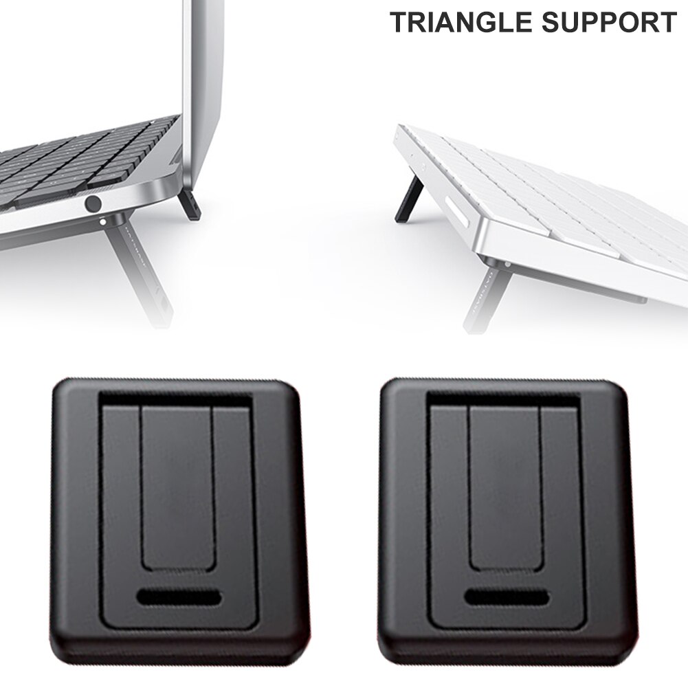 1pair Mini Portable Computer Cell Phone Self Adhesive Desktop Bracket Laptop Stand Invisible Foldable Universal Tablet