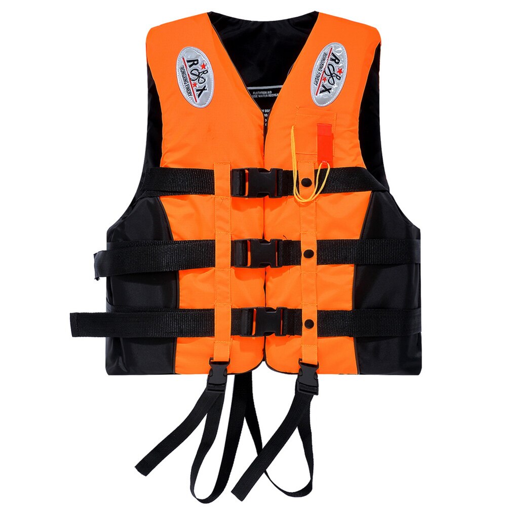 Adults Life Vest with Whistle Swimming Water Sports Buoyancy Vest Boating Buoy Coated Oxford Outdoor Rafting Life Jacket: Orange / XXL