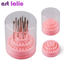 1Pc 48 Gaten Professionele Nail Art Boor Houder Tentoonstelling Stand Displayer Nail Manicure Tool Acryl Cover Box