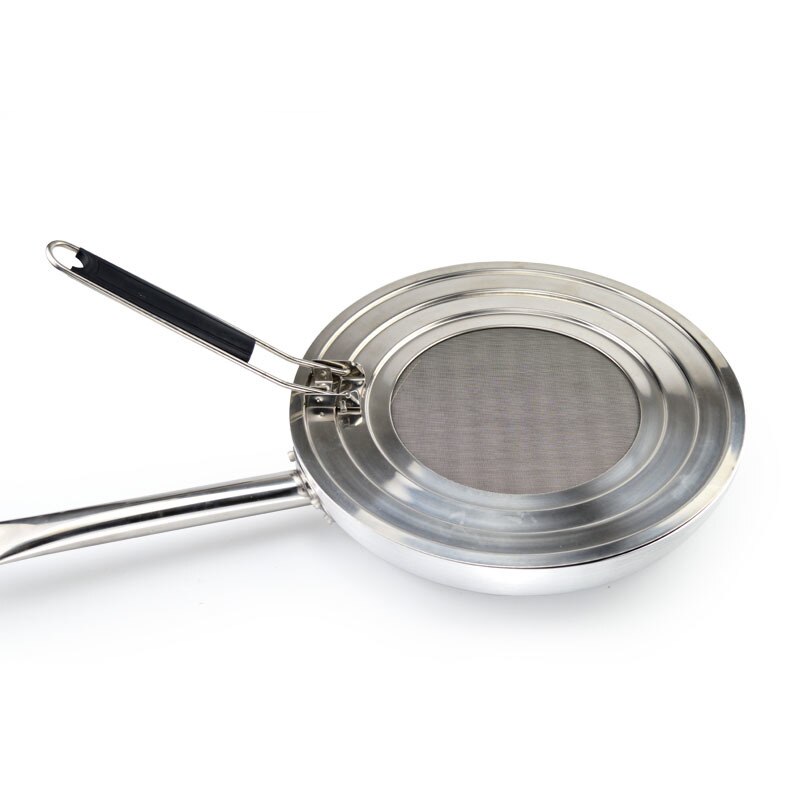 Tapa de sartén para freír, tapa de cacerola, rejilla de aceite, Red de salpicaduras, tapa de wok transparente de acero inoxidable, sartén, sartén, utensilios de cocina