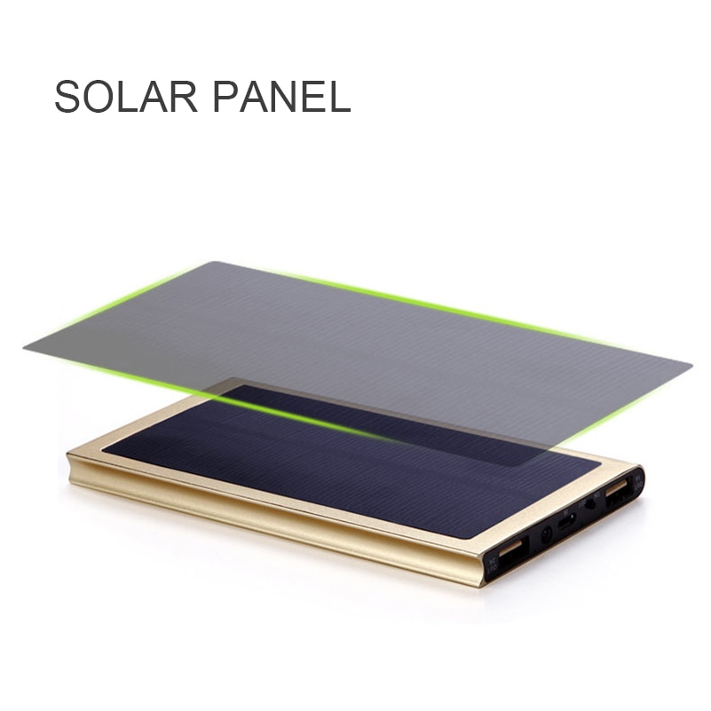 20000mAh Solar Power Bank External Battery quick charge Dual USB Powerbank Portable Mobile phone Charger for iPhone 8 X Xiaomi