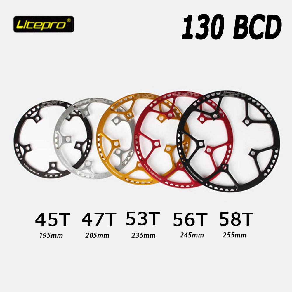 Litepro ultralet 130 bcd 45t 47t 53t 56t 58t a7075 alu bmx kædering foldecykel bmx kædehjul cykel kranksæt tand