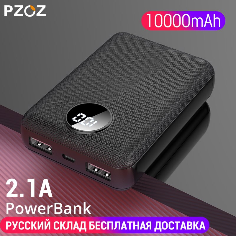 PZOZ – batterie externe 10000mAh, double USB, pour iPhone 11, Xiaomi, Charge rapide, Portable, mini chargeur