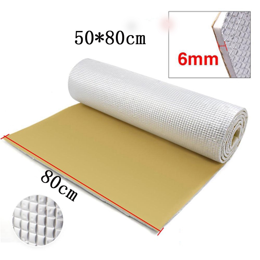 1* Universal Panel Interior Sound Noise Insulation Pad Mat Cotton 6mm 100*40cm Soundproof And Thermal Insulation Foam Pad: Brown