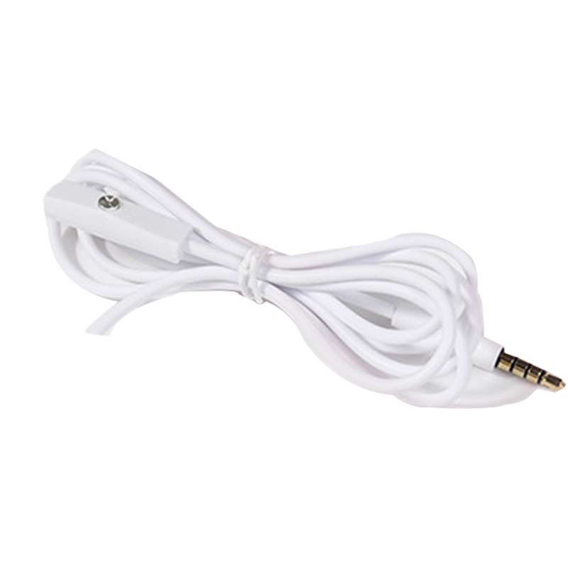 3.5mm erstatningslydkabel med mikrofonledning kontrol aux ledning han til han til monster beats by dr dre aux med mikrofon: Hvid