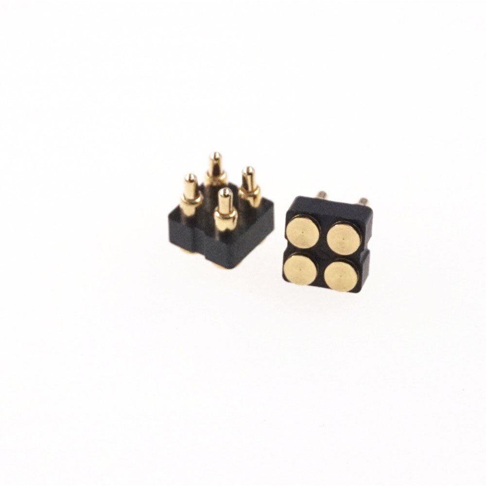 5 pcs Spring Loaded Pogo Pin connector 4 Position 2x2 Pins 2.54 mm Grid Pitch SMT 5.5 mm Height Dual Row Surface Mount PCB