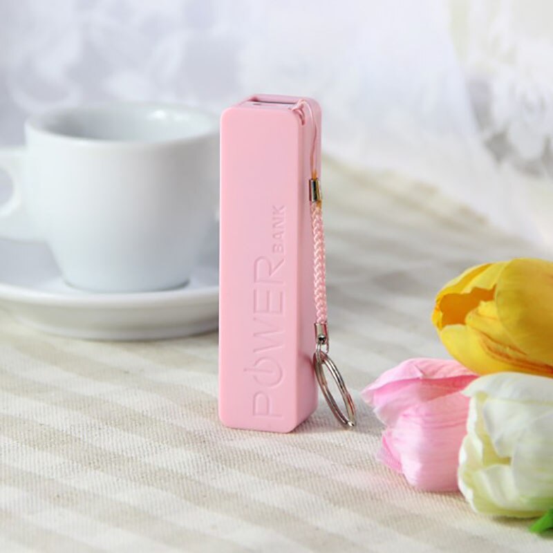 Mini Multicolor Suite 1x 18650 Battery 5V 1A USB Powerbank External DIY Kit Case Box Universal Cell Phones Free Welding Case: Pink No Battery