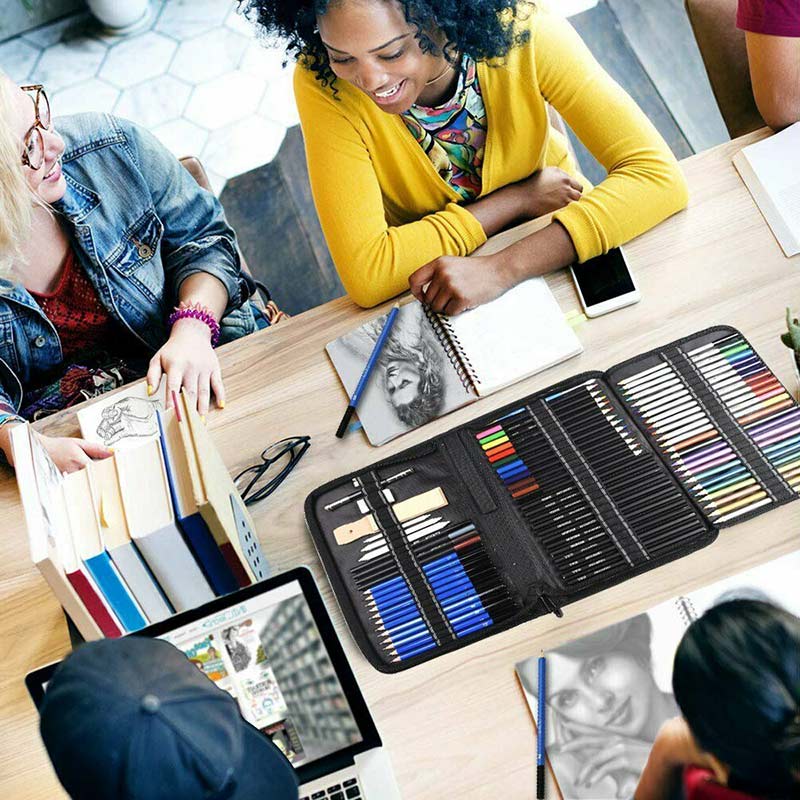 72pcs Sketching Drawing Pencils Set Art Charcoal Pencil Artists Painting Draw Sketch Kit for Painter School Student Art Supplies