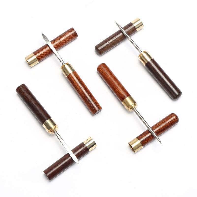 Cuchillo de madera maciza con aguja para té, ébano y herramienta especial de palisandro, utensilios de ceremonia