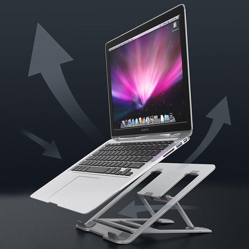 Notebookständer aus aluminiumlegierung, tragbarer magnetischer, faltbarer laptopständerhalter für macbook pro, verstellbare computer-kühlhalterung