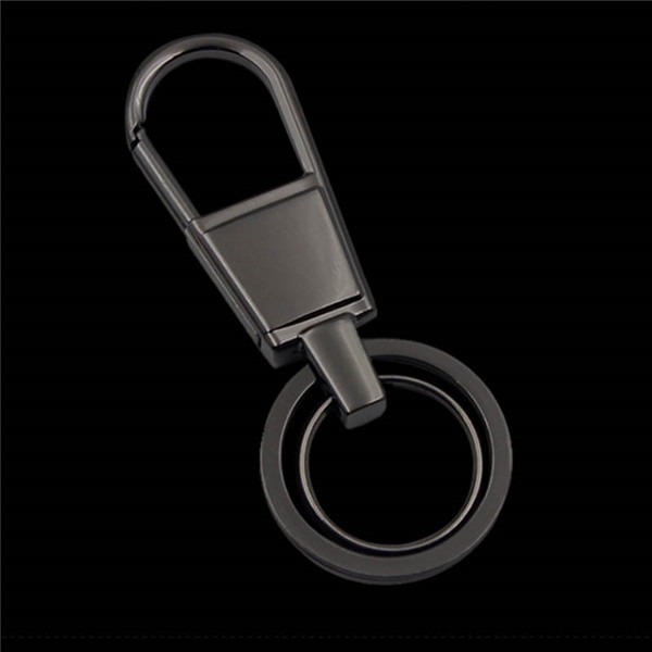 Bycobecy legering mænd kvinder smart nøgleholder dobbeltringe nøglering sort sølv nøgleorganisator solid bilnøglekasse nøglepunge: Sort  y1-089