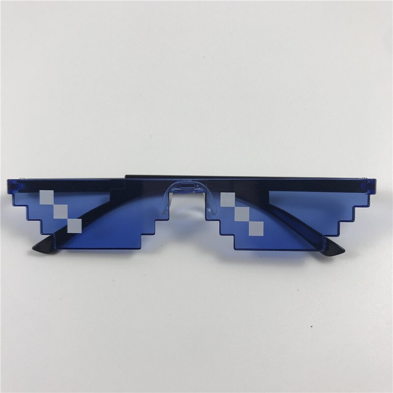 Mosaik Sonnenbrille Trick Spielzeug Schurke Leben Gläser Codierung Pixel modisch Coole Brille Frauen Männer Schwarz Mosaik Sonnenbrille Kind Lustige Brillen: Blau1