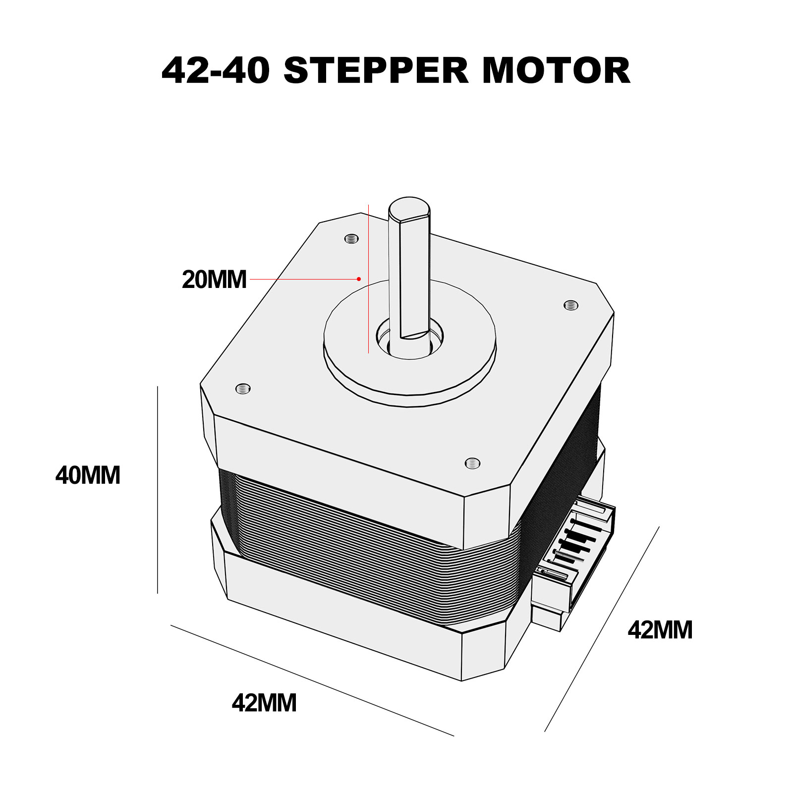 Motore passo-passo per stampante 3D Creality FDM 42-40 e 42-34, compatibile con asse Ender-3 X/Y/Z e asse Z serie CR-10: 1.5 millimetri / bianca