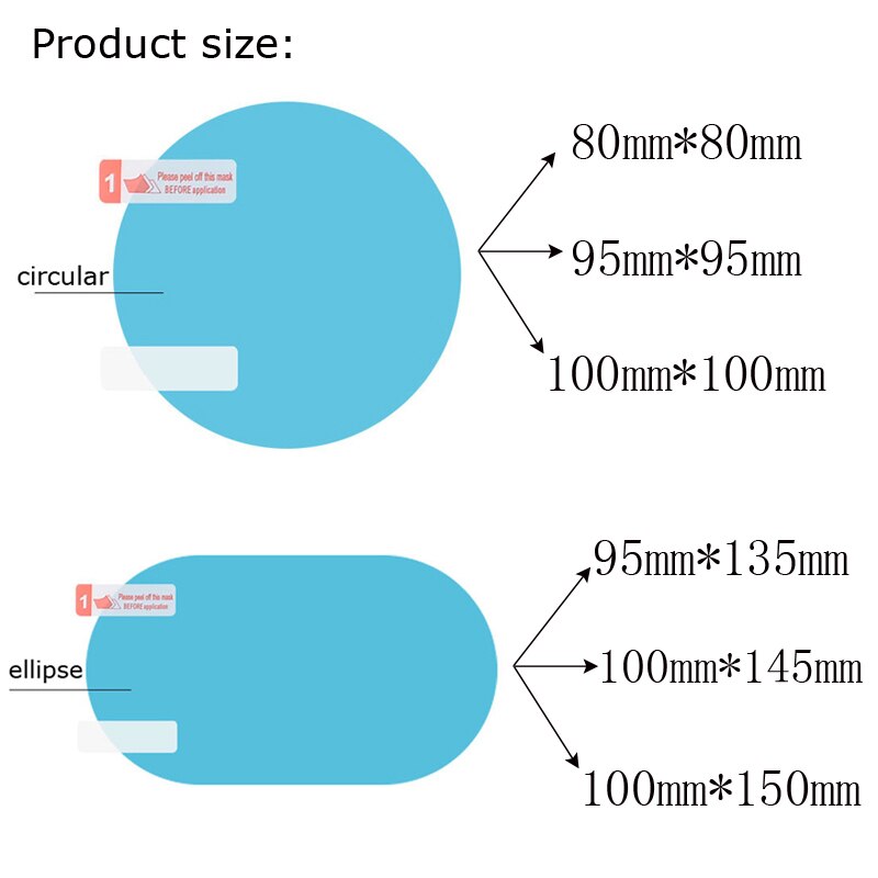 2Pcs Car styling for Hyundai Tucson Car Mirror Window Clear Film Membrane Anti Fog Anti-glare Waterproof Sticker Driving Safety