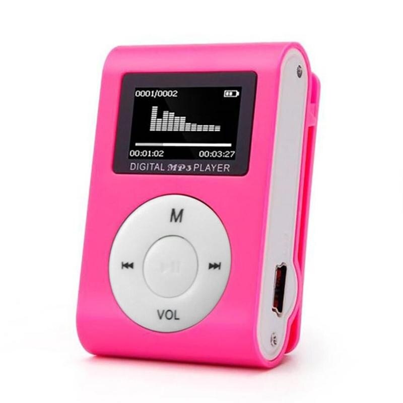 Mini Lcd-scherm MP3 Speler Met Clip 4 Kleuren Stereo Usb Muziekspeler 3.5Mm Stereo Jack MP3 Speler