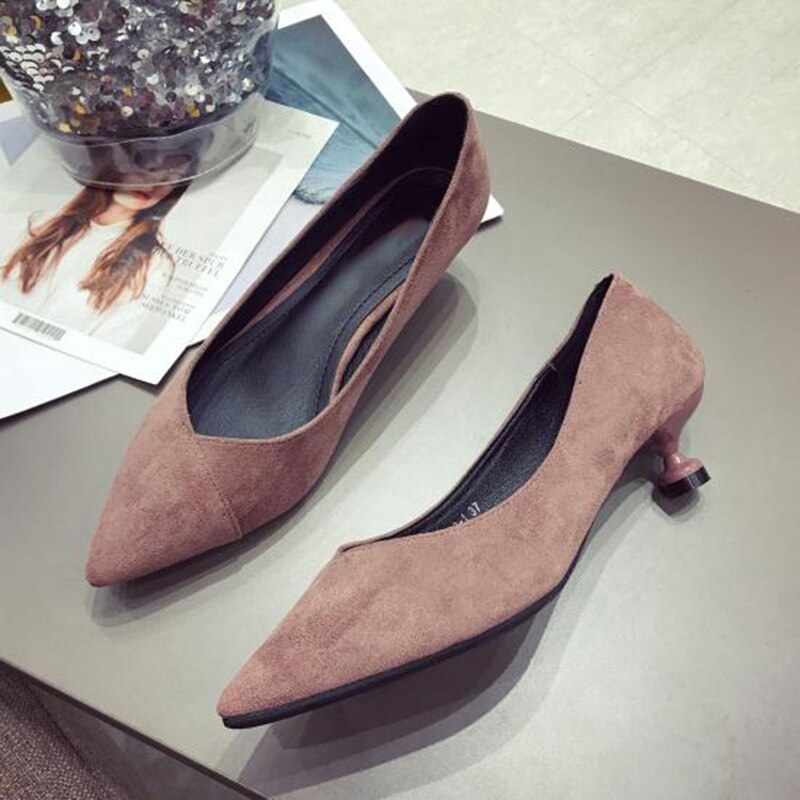 Lente damesschoenen kantoor dames hoge hakken pointe schoenen dames pumps dames hakken schoenen lage hakken 3cm a735
