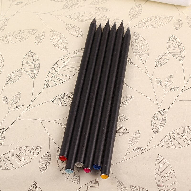 Vendita calda 100pz diamante nero studente matita di legno per bambini matite per la scuola ufficio di scrittura di serie HB matita di grafite commercio tutto'ingrosso