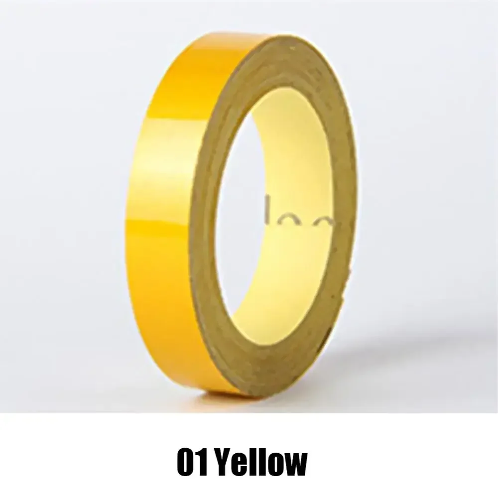 Pegatinas reflectantes para ruedas de bicicleta de 5m, cinta adhesiva reflectante para ciclismo, pegatina decorativa de seguridad de advertencia para bicicleta de montaña: YELLOW
