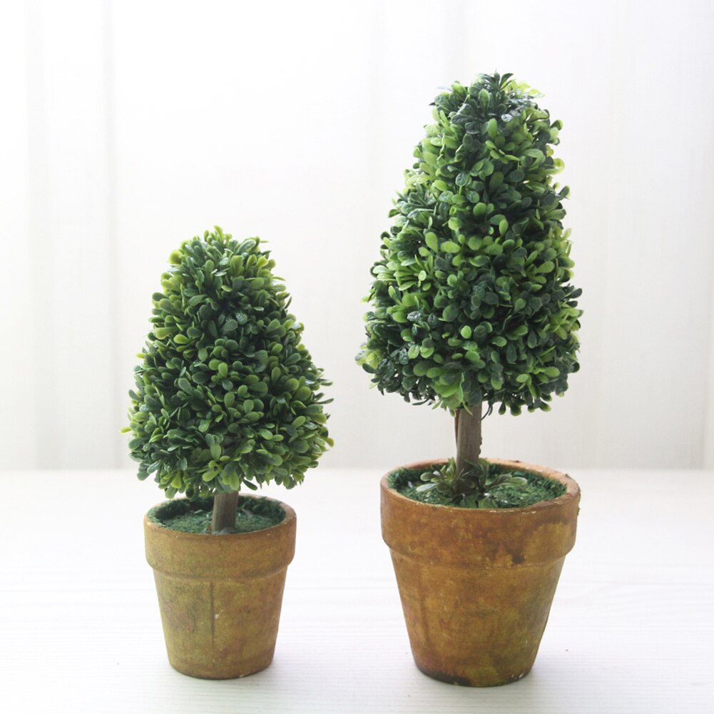 1Pc Heart Star Round Potted Artificial Plant Bonsai Small Tree Pot Plants Bonsai Plant Ornament Home Garden Wedding Party Decor