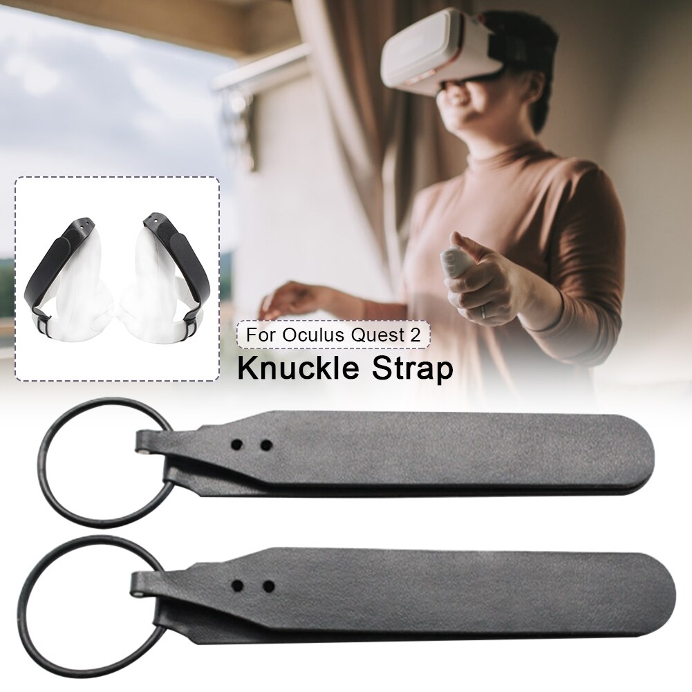 1pair Touch Controller VR Headset Easy Install Portable Non Slip PU Leather Comfortable Outdoor Knuckle Strap For Oculus Quest 2