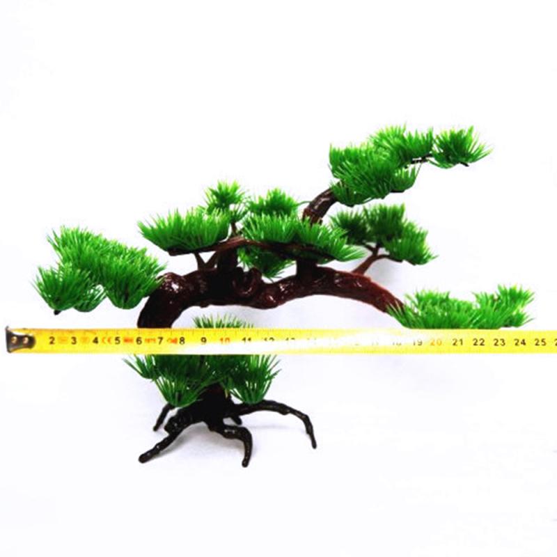 Bonsái Artificial de plástico, ornamento de bonsái, árbol de pino Artificial, decoración de plantas, acuario, accesorios para acuario