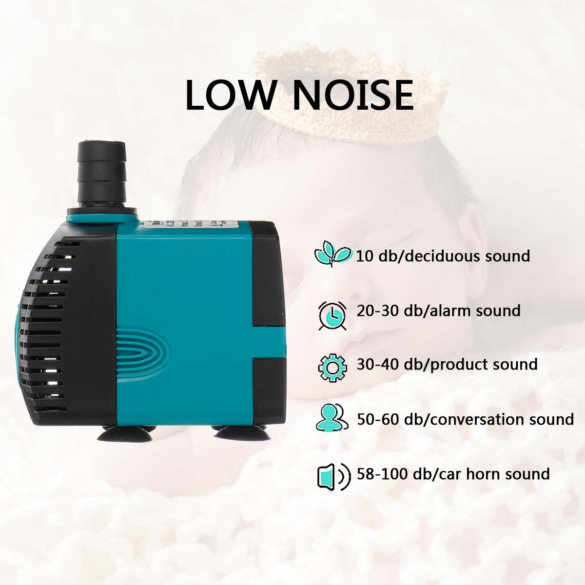 3/6/10/15/25W Ultra-Quiet Submersible Water Pump Filter Fish Pond Aquarium Water Fountain Pump Tank