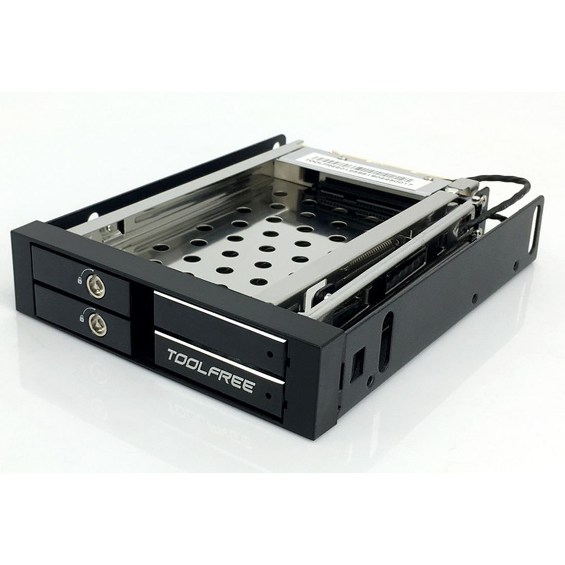 Caja de extracción de disco duro con indicador LED, herramienta libre MRA261AL/MRA258AL, 2,5 pulgadas, Bahía individual/doble, SATA 6gbps, HDD/SSD