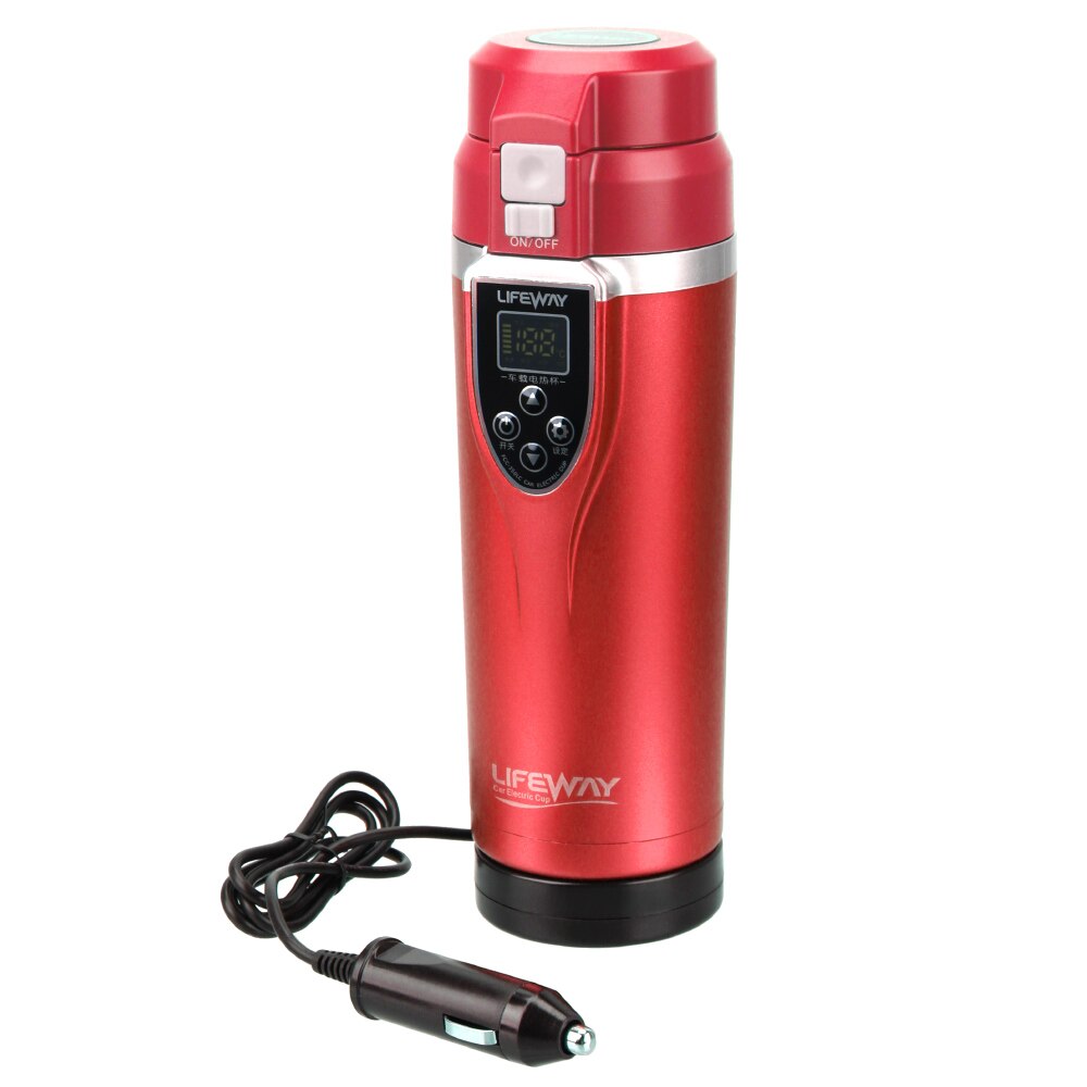 350ML Boiling Mug 12v Water Heater For Coffee Tea Milk Car Heating Cup Portable Vehicle Electric Kettle Adjustable Temperature: Red