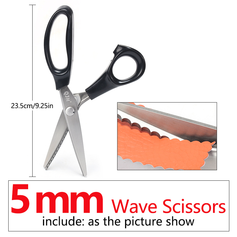 Triangular And Round Tooth/Household Clothing Scissors, Sewing Fabric/Leather Craft/Paper Decoration/Garment Making: Wave scissors 5mm