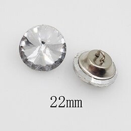 Botones de cristal transparente con diamantes de imitación para decoración de niños, suministros de bordado, manualidades de costura, decoración de boda, 10 Uds.: 22mm