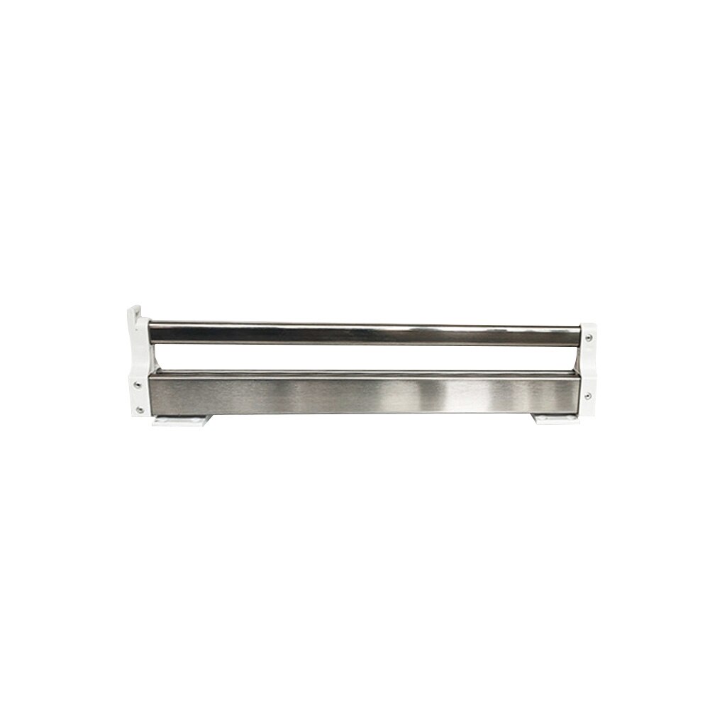 Let at installere hjemmetøjskinne rustfrit stål pladsbesparende skab betjent stang holdbar udtræk garderobe bøjle opbevaringsholder: Hvid 30b