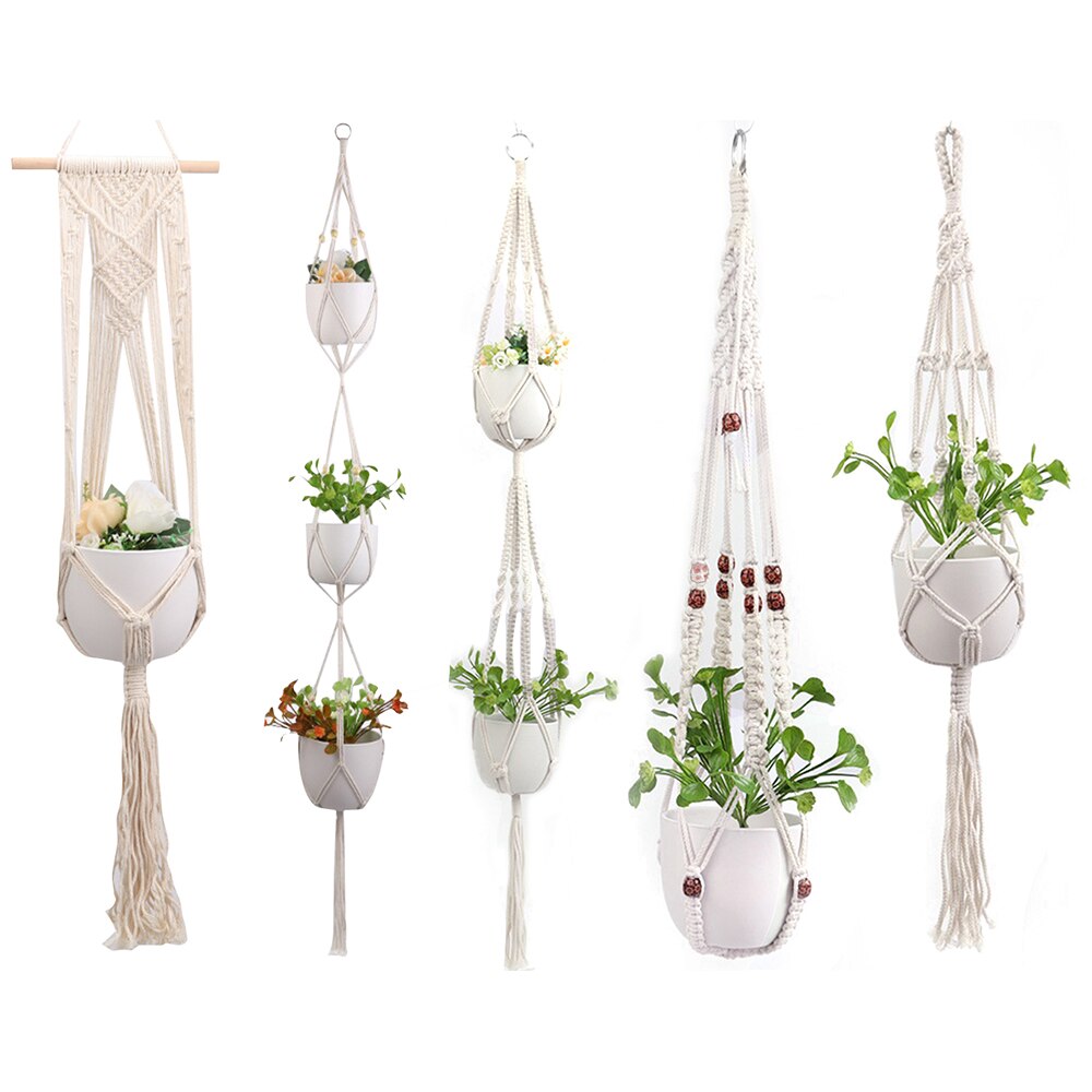 Katoen Gevlochten Hanger Pot Horticultural Vergroe... Grandado