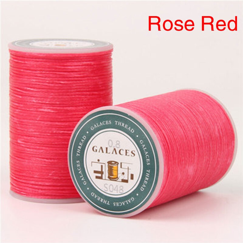 0.8mm 90m Waxed Thread Cord String Strap Sewing Leather Stitching Necklace Rope For Jewelry Making Bracelet Supplies: Rose Red