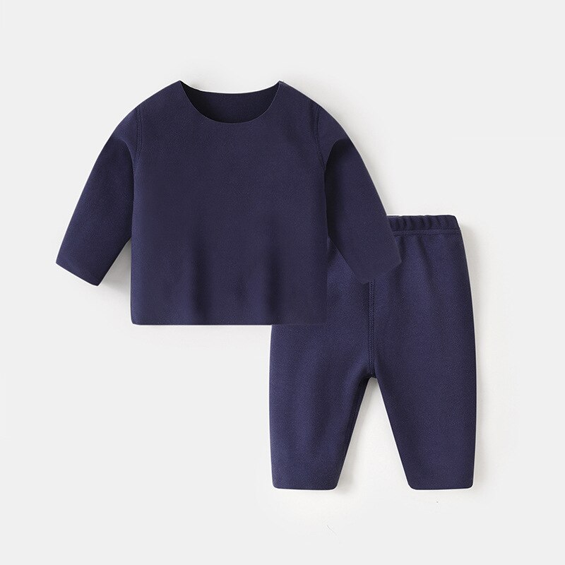 Children Clothes of Sleepwear Pure Color Cotton Children's Pajamas Set Children's Suit Baby Clothes Sets Body Suit Autumn 2pcs