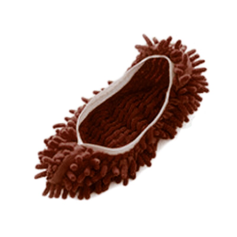 Zapatillas mopa antipolvo para pies, gorros para mopa, limpieza de suelo multifunción, cubiertas para zapatos, limpiador de pelo: Brown