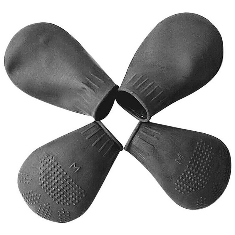 4 stuks/set regenschoenen voor huisdieren, snoepkleurige rubberen waterdichte antislipschoenen voor honden, buitenlaarzen voor de verzorging van poten van huisdieren, antislipschoenen voor puppy's: Zwart / M