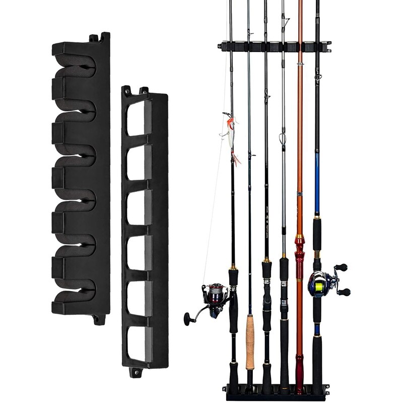 Vishengel verticaal 6- hengelrek horizontale hengelhouder wandmontage modulair voor garage