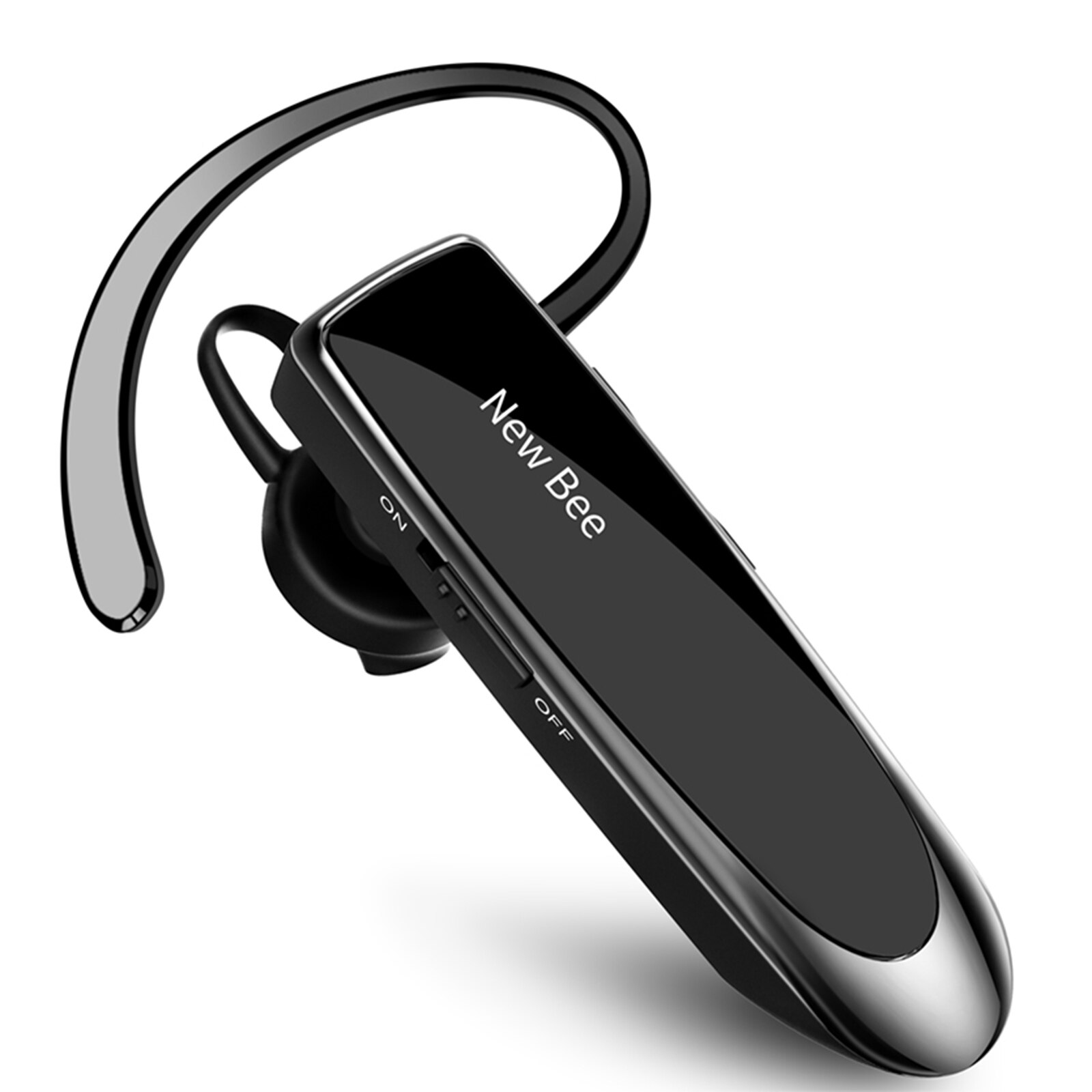 NEWBEE Einzel-ohr Drahtlose Bluetooth Headset Kopfhörer Lärm abbrechen Mic Sport Kopfhörer Hände-Freies Ohrhörer für Büro Fahren: schwarz