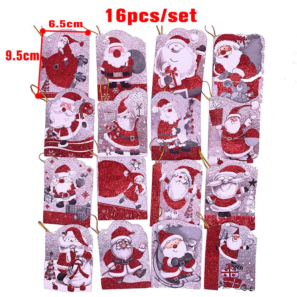 Christmas Greeting Card Xmas Paper Cards Happy Year Postcard Thanks Giving Envelope: J16pcs9x6cm